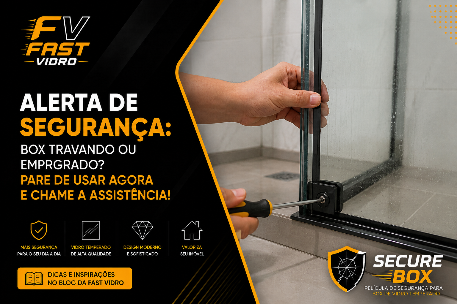Alerta de Segurança: Box Travando ou Emperrado — Fast Vidro Assistência Técnica