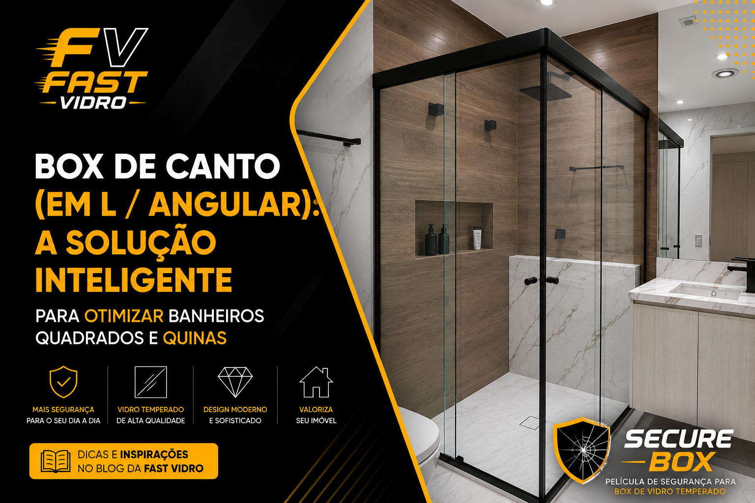 Box de Canto (Em L / Angular) — Fast Vidro