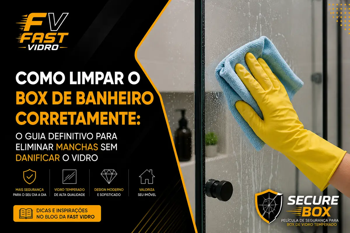 Como limpar o box de banheiro corretamente sem danificar o vidro temperado — Fast Vidro