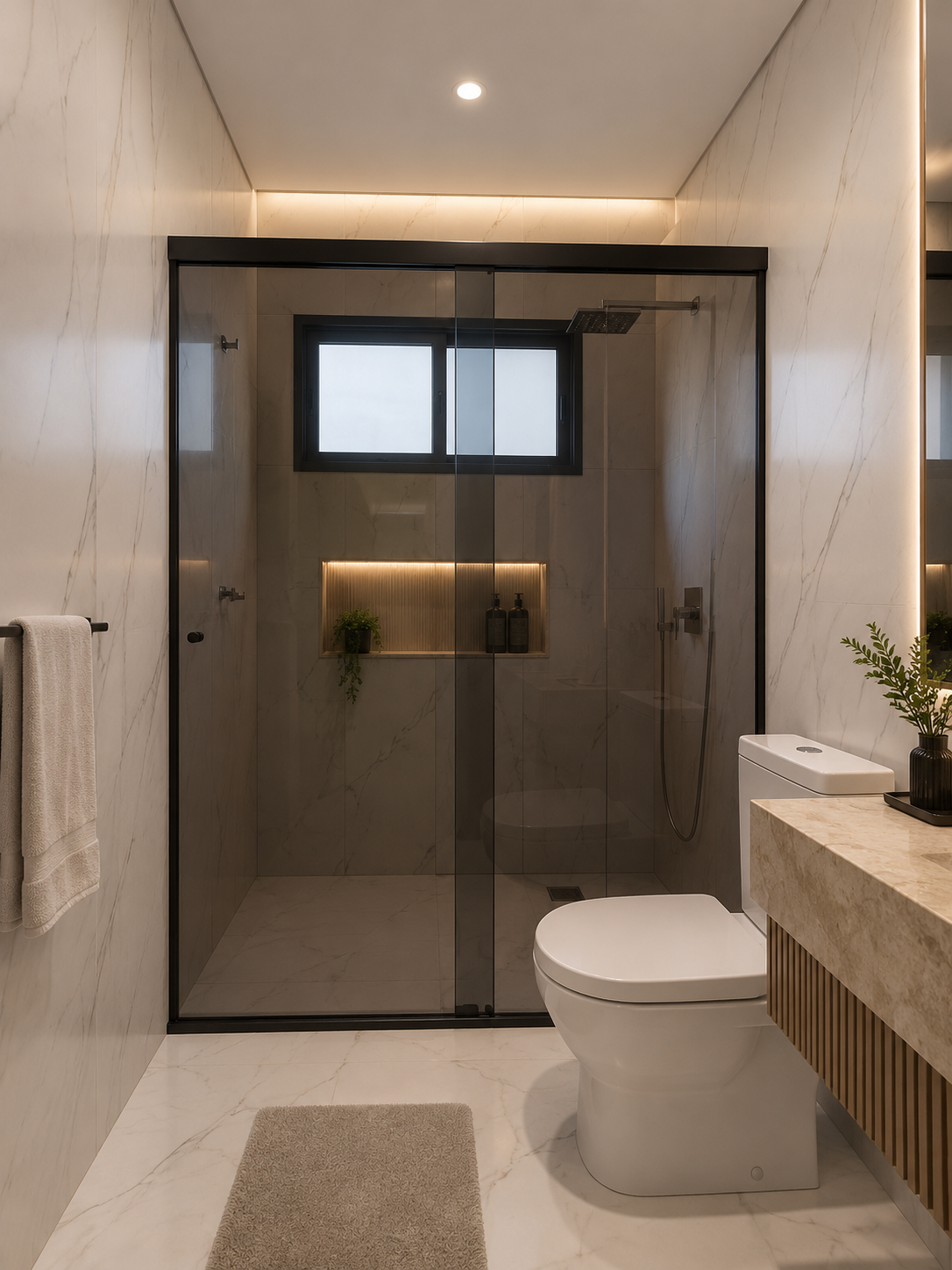 Box Tradicional Fumê instalado em Brooklin — projeto Fast Vidro 2