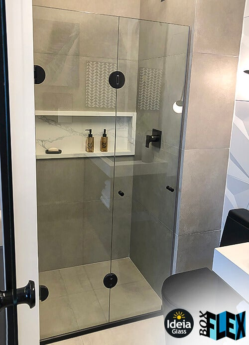 Box Flex (Articulado) Incolor instalado em Brooklin — projeto Fast Vidro 2